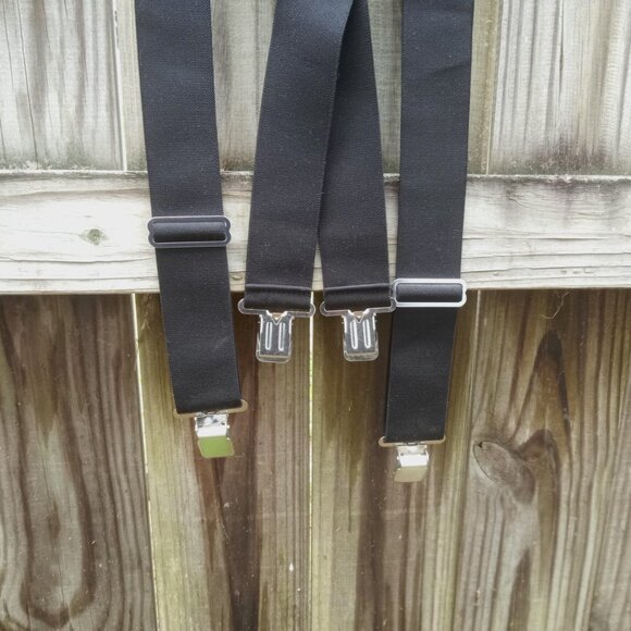 Extra XXXLarge Work Suspenders. Steel Clip-on style. black elastic soft finish. - Picture 8 of 8